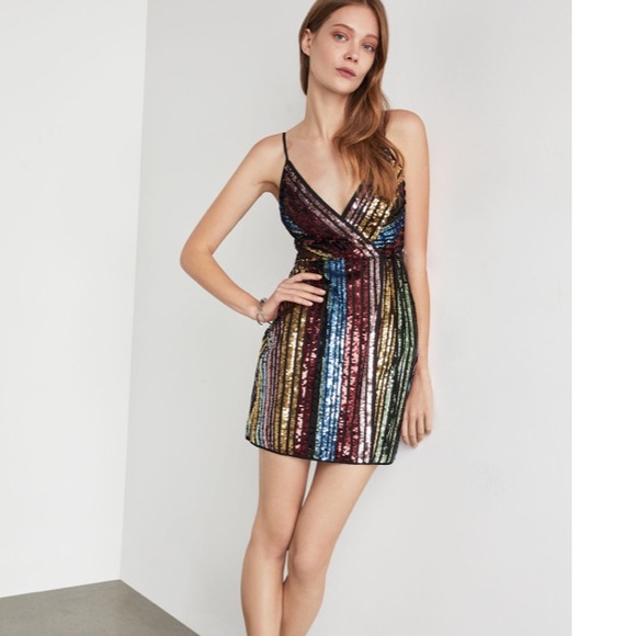 bcbg rainbow sequin dress